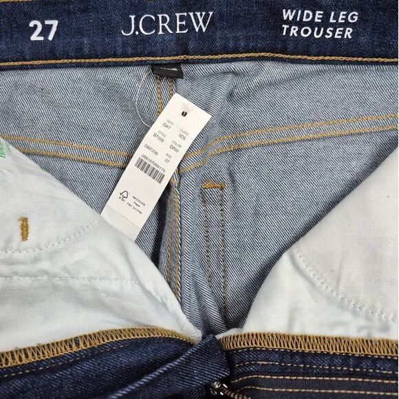 NWT J Crew Womens  Wide Leg Trouser  Dark Blue Jeans Sz  27x33 - Picture 5 of 8